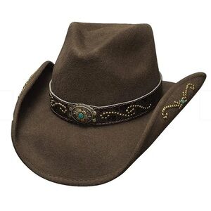 Bullhide More Than Friends Wool Felt Blend Western Cowgirl Hat Chocolate Sz S